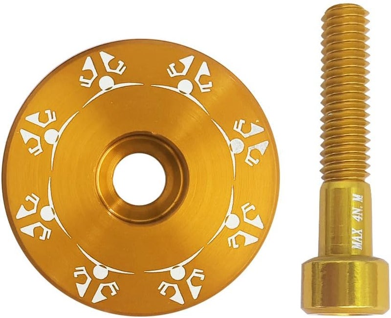 DEYING Bike Headset Cap with Aluminum Bolts 1-1/8 Stem Top Cap with Aluminum Alloy Bolt for MTB, Road Bike - Image 1